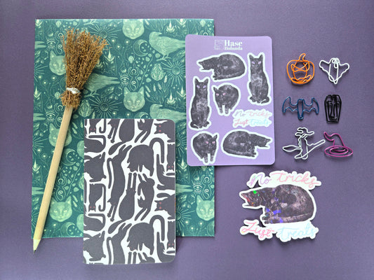Black Cat Pocket Notebook Gift Set
